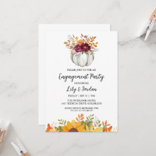 White Pumpkin and Greenerity Fall Engagement Party Einladung