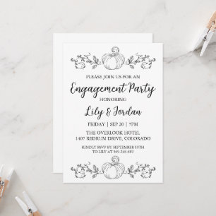 White Pumpkin and Greenerity Fall Engagement Party Einladung