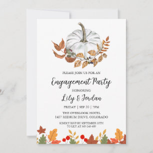White Pumpkin and Greenerity Fall Engagement Party Einladung