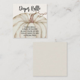 White Pumpkin Baby Diaper Raffle Begleitkarte