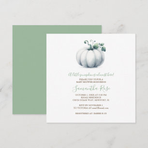 White Pumpkin Baby Dusche Einladung - Square