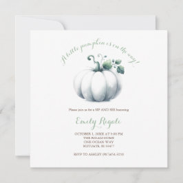 White Pumpkin Baby Dusche lädt Gender Neutral ein Einladung