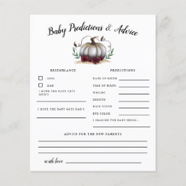 White Pumpkin Baby Predictions & Advice Card