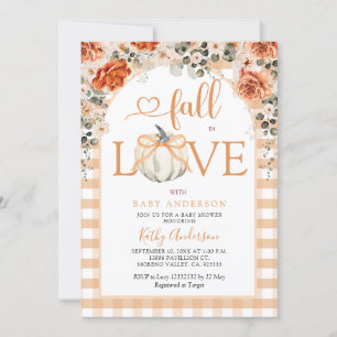 White Pumpkin Bow Fall in Liebe Baby Dusche Einladung
