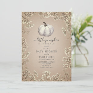 White Pumpkin Cardstock Herbst Baby Dusche Einladu Einladung