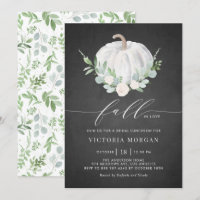 White Pumpkin Chalkboard Fall Bridal Luncheon