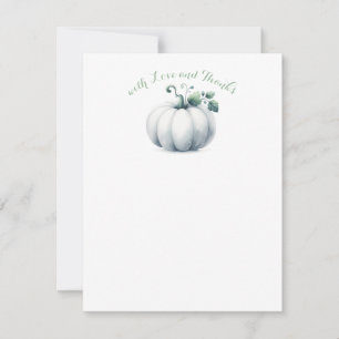 White Pumpkin Dankeschön Karte - Neutrales Fall Th