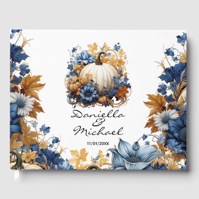 White Pumpkin Elegante Fall Garden Gästebuch (Vorderseite)