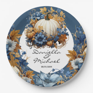 White Pumpkin Elegante Fall Garden Pappteller