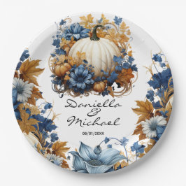 White Pumpkin Elegante Fall Garden Pappteller