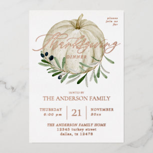 White Pumpkin-Erntedank Folieneinladung