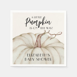 White Pumpkin Fall Baby Dusche Serviette