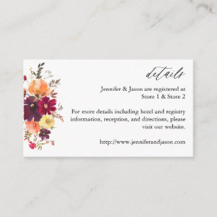 White Pumpkin Fall Floral Enclosure Card Begleitkarte