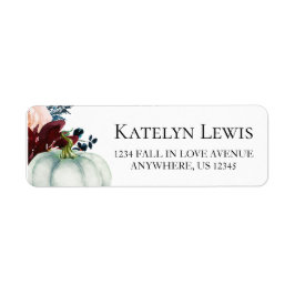 White Pumpkin Floral Address Labels
