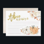 White Pumpkin Floral Advice für die Braut zu sein Hinweiskarte<br><div class="desc">White Pumpkin Floral Advice für die Braut zu Karte</div>