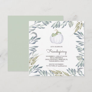 White Pumpkin Friendsgiving Einladung - Platz