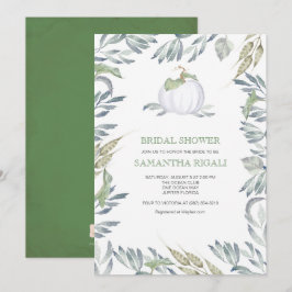 White Pumpkin Greenery Brautparty Einladung