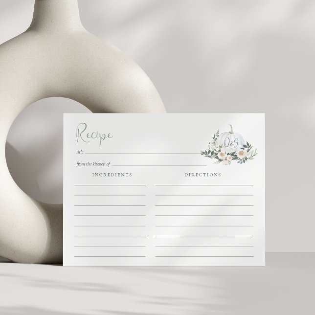 White Pumpkin Greenery Brautparty Rezept Karte (Von Creator hochgeladen)