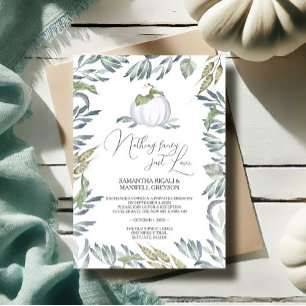 White Pumpkin Greenery Elopement Empfang Einladung