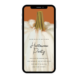 White Pumpkin-Halloween-Party Einladung