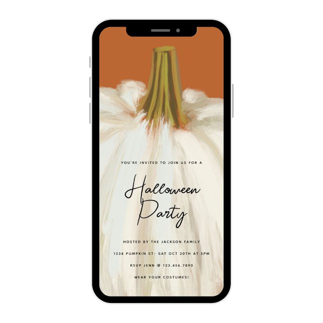 White Pumpkin-Halloween-Party Einladung (Von Creator hochgeladen)