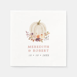 White Pumpkin Lila & Terracotta Hochzeit Serviette