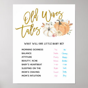 White Pumpkin Old Ehefrauen Tales Gender Reveal Po Poster
