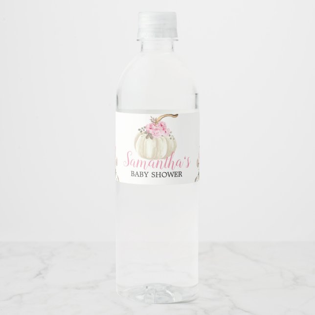 White Pumpkin Pink Floral Girl Babydusche (Vorderseite)