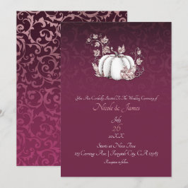 White Pumpkin Raspberry Rose Goldene Hochzeit Einladung