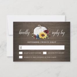 White Pumpkin Sonnenblume Rose Gold Hochzeit im He RSVP Karte