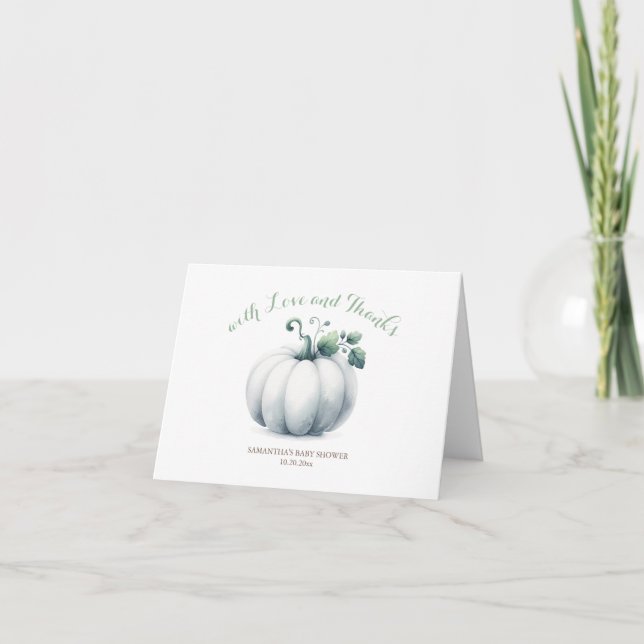 White Pumpkin Vielen Dank, dass Sie geklappt haben Karte (Vorderseite)