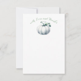 White Pumpkin Vielen Dank - Fall Baby Dusche Mitteilungskarte