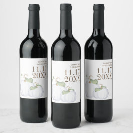White Pumpkin Wedine Wine Label Personalisiert Weinetikett