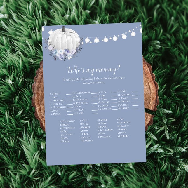 White Pumpkin Who is My Mommy Baby Shower Game Einladung (Von Creator hochgeladen)