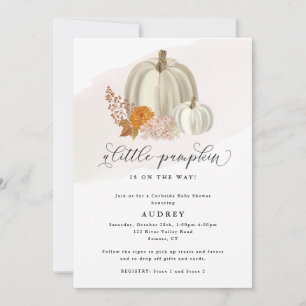 White Pumpkins Fall Blume Kürbisgeflecht Brautpart Einladung