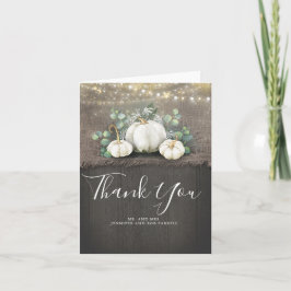 White Pumpkins Rustic Country Wedding Vielen Dank Dankeskarte