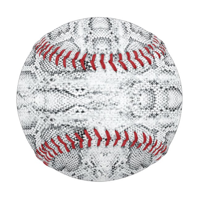 White Python Snake Skin Print Baseball (Vorderseite)