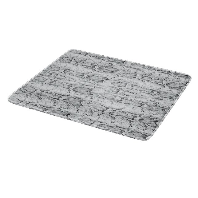 White Python Snake Skin Print Cutting Board Schneidebrett (Ecke)