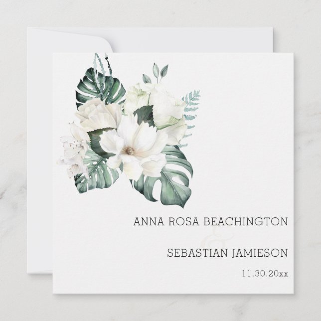*~* White QR + UAWG Floral Bouquets AR15 Wedding Einladung (Vorderseite)