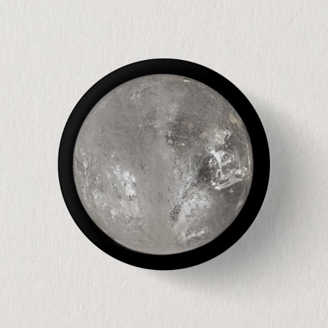 White Quarz Crystal Ball Button (Vorderseite)
