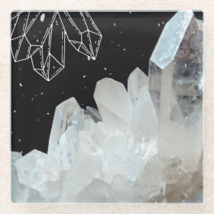 White Quarz Crystal Gemstone Geode Natural Stone Glasuntersetzer