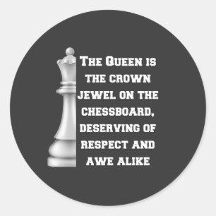 White Queen Schach Power Respektstrategie Runder Aufkleber