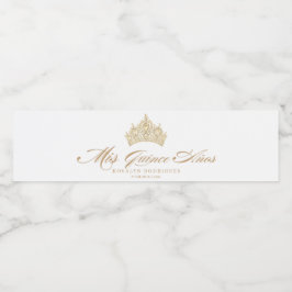 White Quinceanera Gold Elegante Tiara