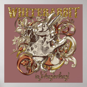 White Rabbit Carnivale Style (Gold Version) Poster