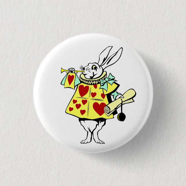 White Rabbit from Alice in Wonderland Button (Vorderseite)