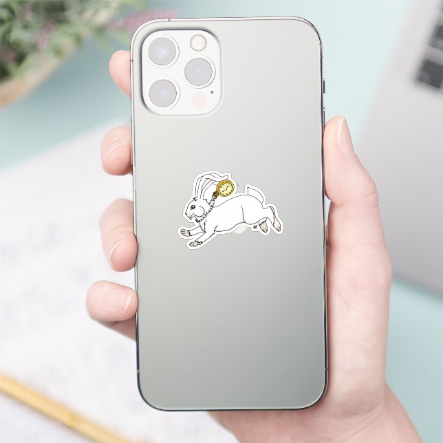 White Rabbit Mad Hatter Screwball Graphics Aufkleber (Telefon)