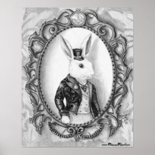 White Rabbit Poster Alice in Wonderland Poster