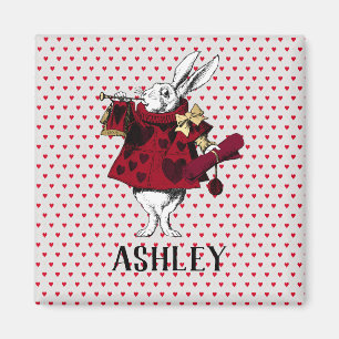 White Rabbit Queens Garderobe Personalisiert  Magnet