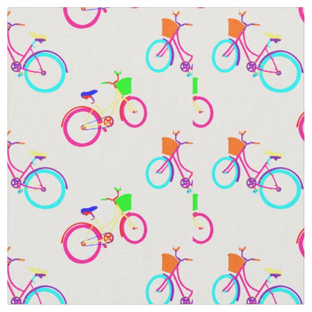 White Rainbow Bikes Colorful Stoff (Nahaufnahme)