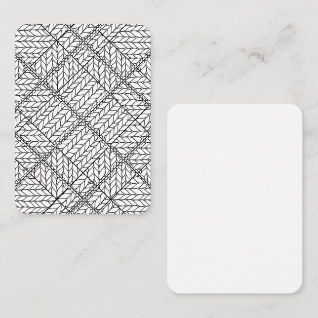 WHITE-RAUTE-STRICK 3.5x2.5-Flachkarte / Vertikal Mitteilungskarte (Vorne/Hinten)